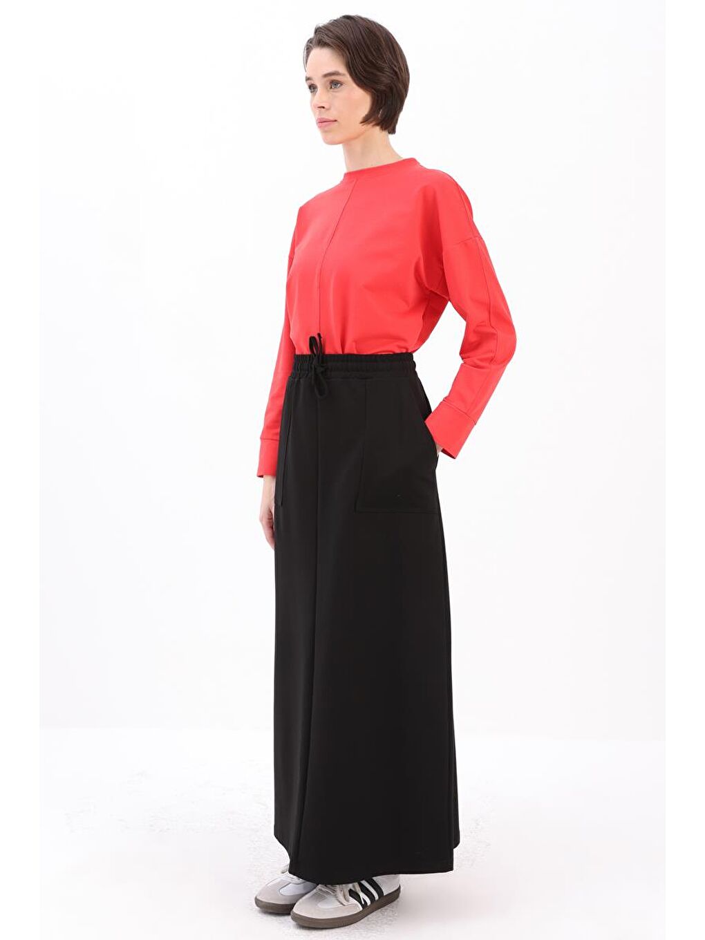 Siyah İki Cepli Etek-1