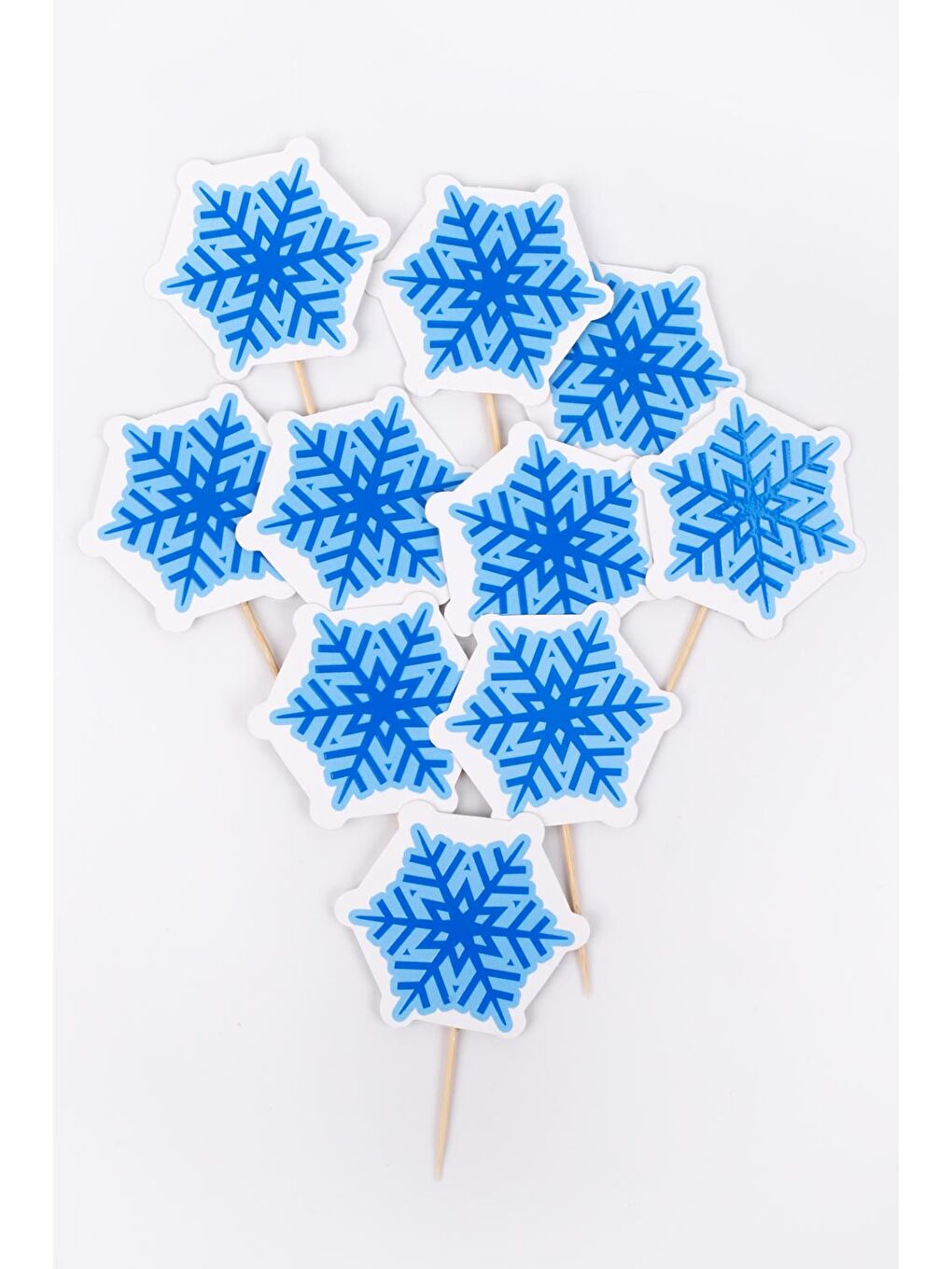 Mavi Kar Tanesi 10'lu Kürdan Pasta Süsü-1