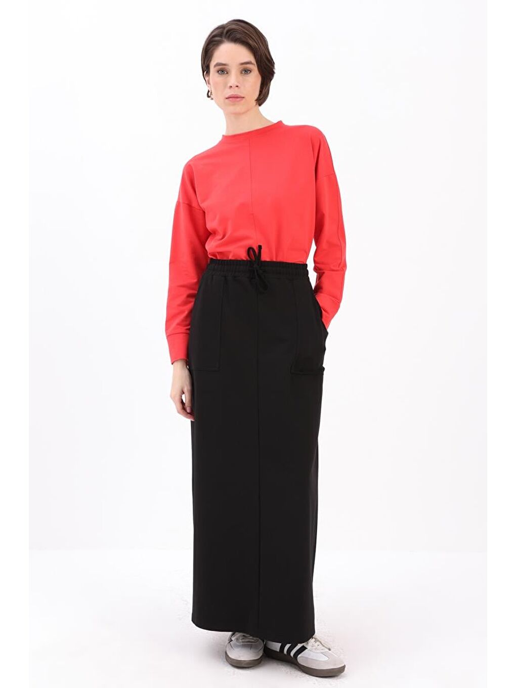 Siyah İki Cepli Etek-3