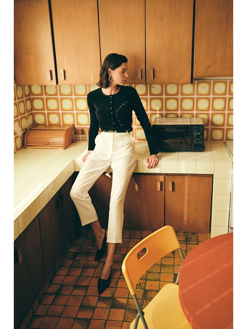 Kemerli Pantolon - Ekru-2