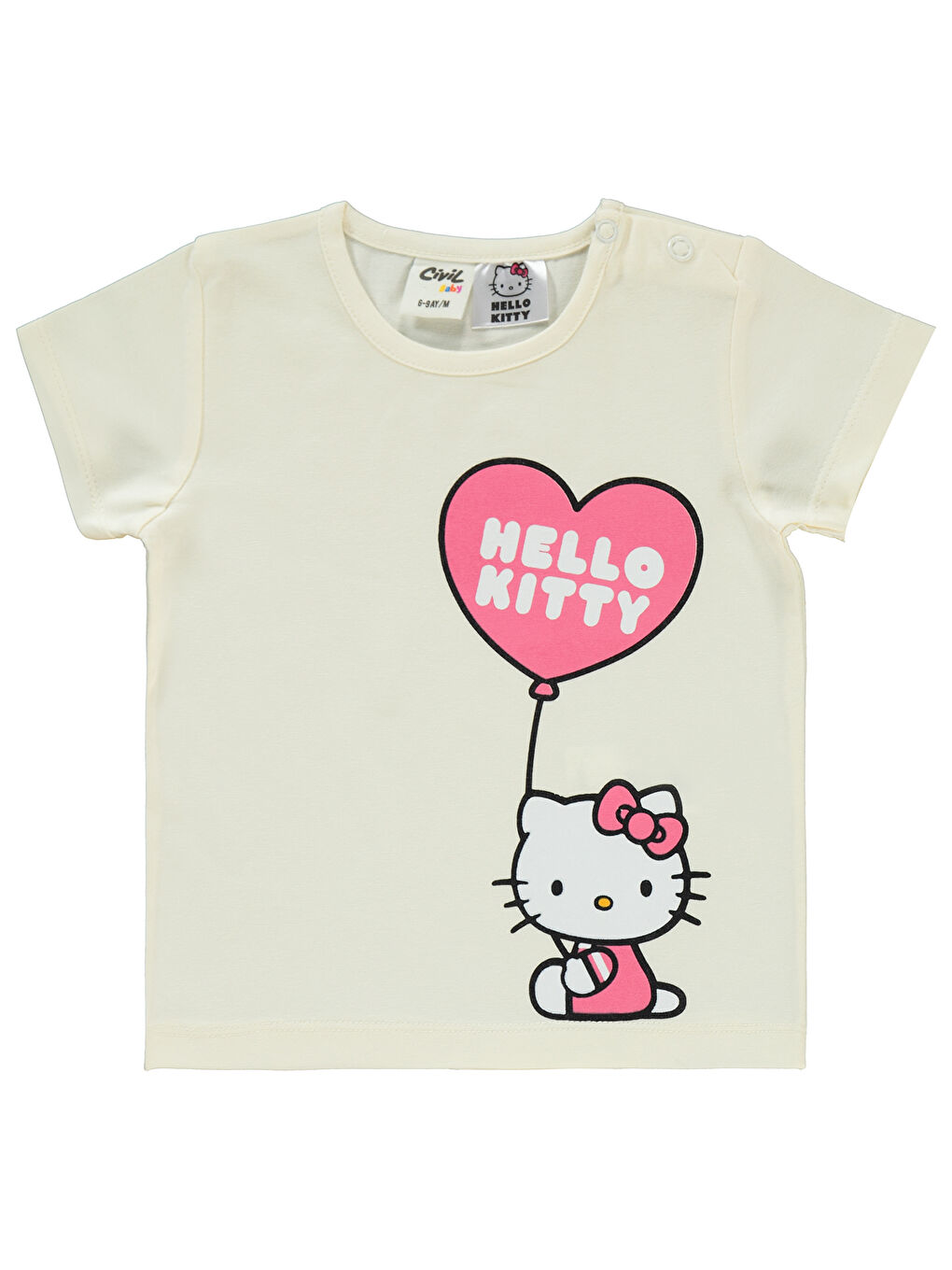 Hello Kitty Kız Bebek Şortlu Takım 6-18 Ay Ekru-Uçuk Pembe-2