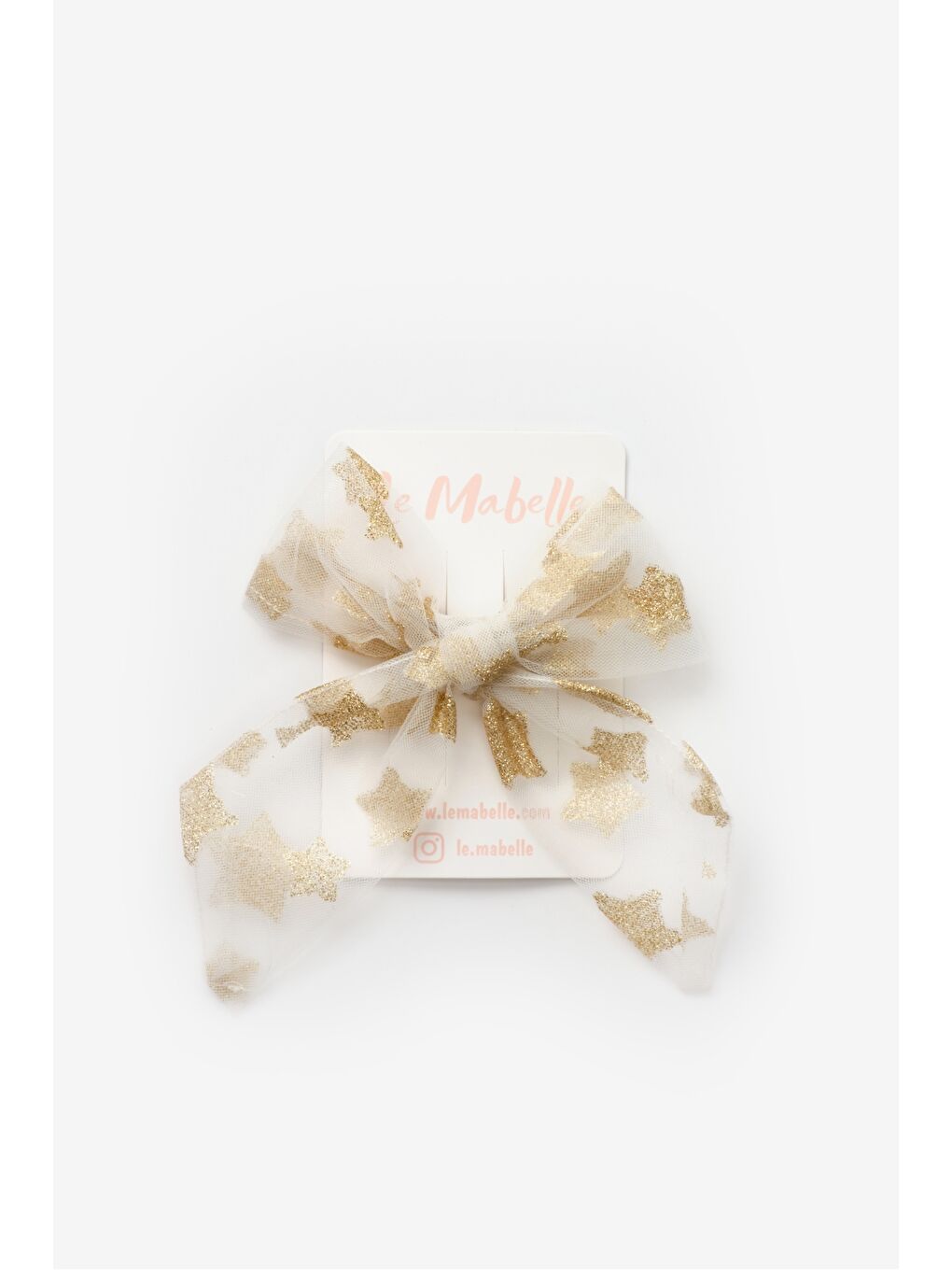 Beyaz Simli Yıldızlı Tül Kız Çocuk Klips Toka