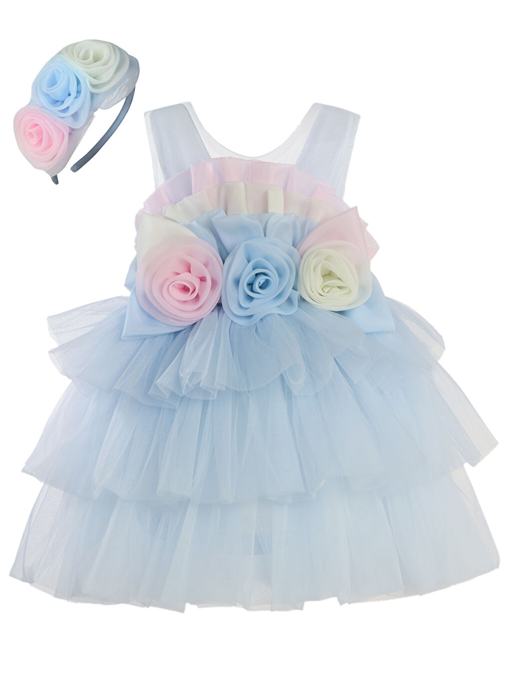 Girls Kız Çocuk Abiye 2-5 Yaş Mavi