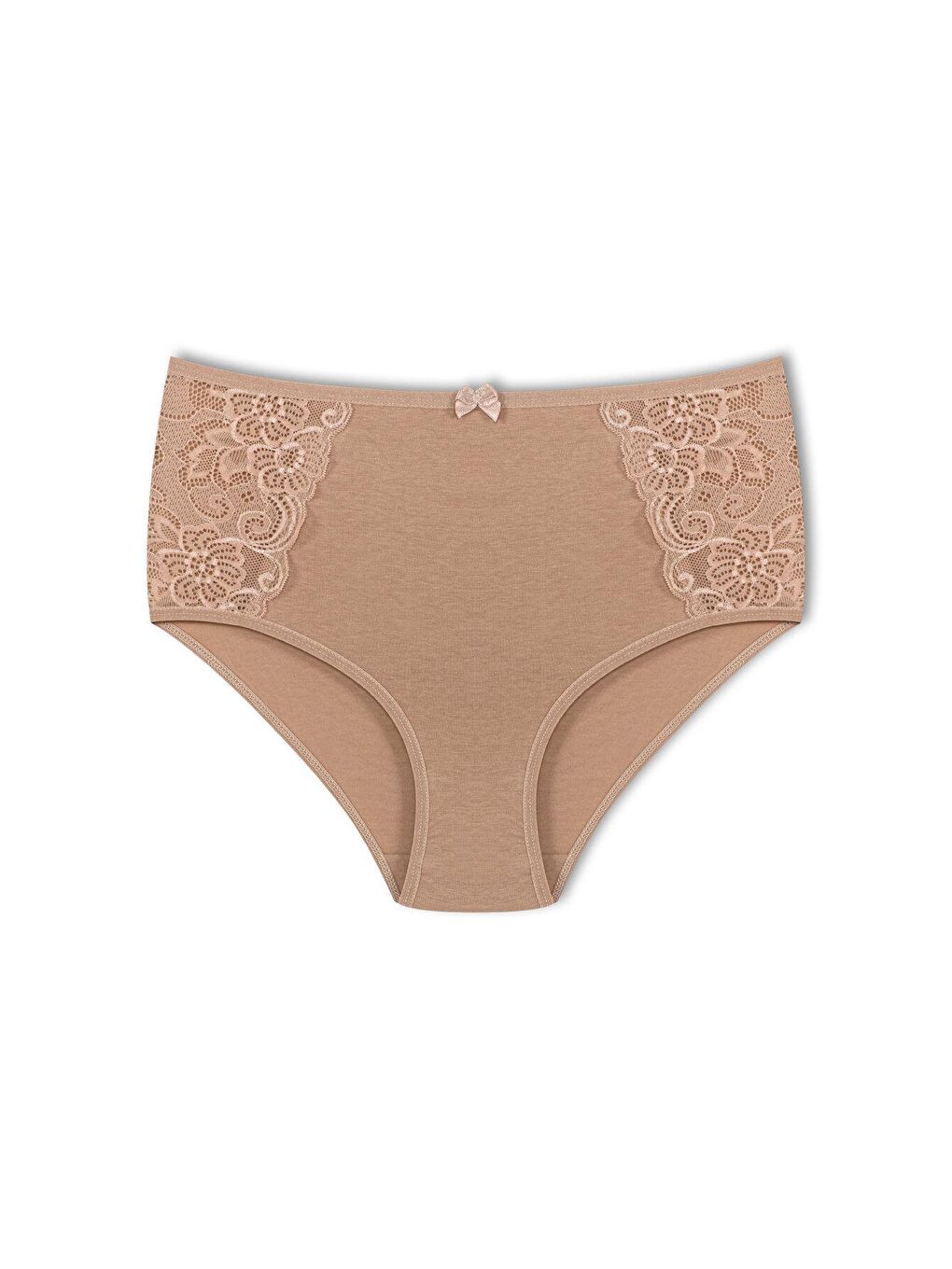 Lacivert Pamuklu Yanları Dantel Yüksek Bel Büyük Beden Kadın Külot 2'li-1