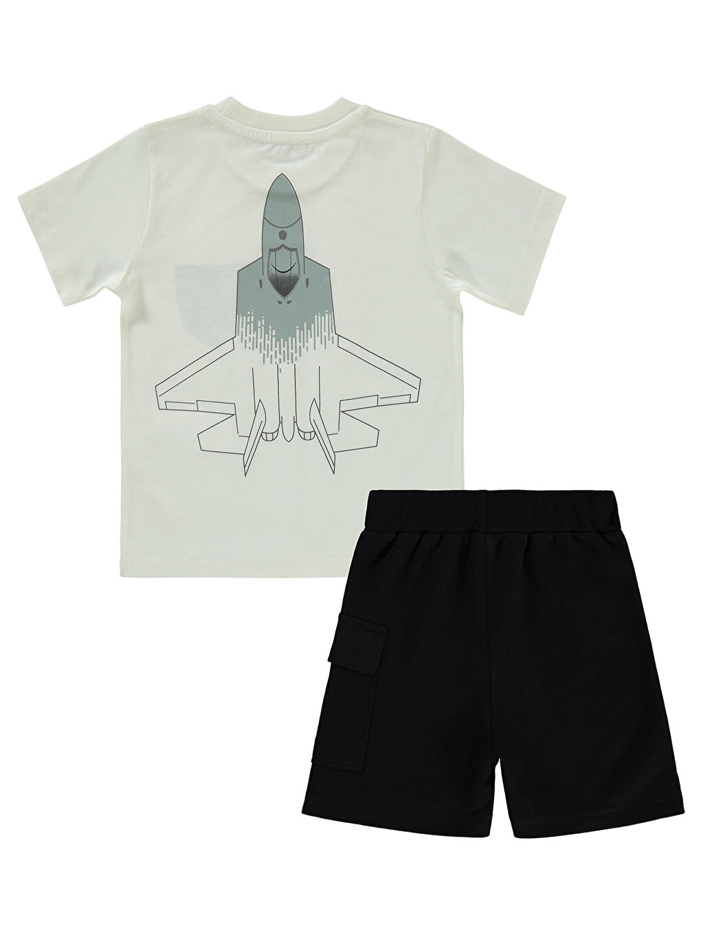 Erkek Çocuk Şortlu Takım 2-5 Yaş Ekru-1