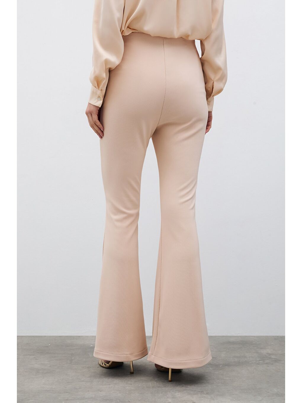 İspanyol Paça Pantolon - Bej-7