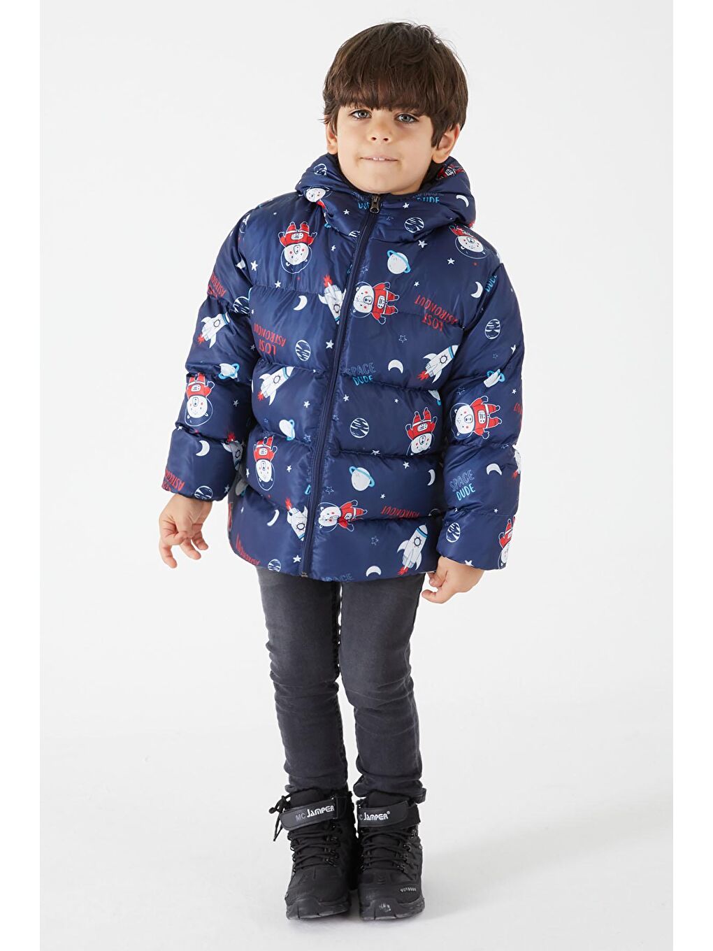 Erkek Çocuk Mont Karakter Baskılı Lacivert 15628-2