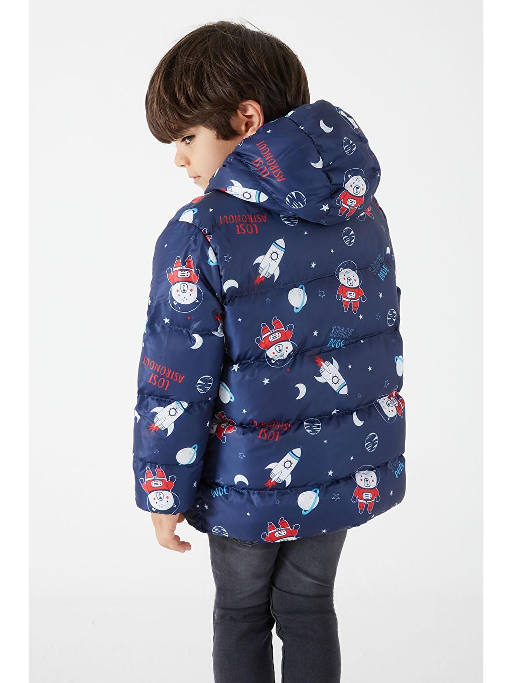 Erkek Çocuk Mont Karakter Baskılı Lacivert 15628-4