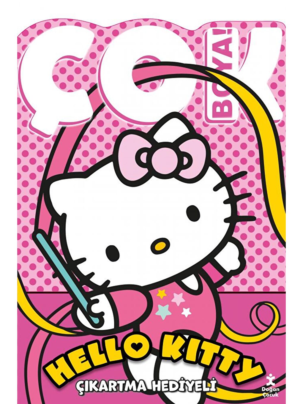 Doğan Çocuk Beyaz Hello Kitty - Çok Boya! Çıkartmalı Dev Boyama Kitabı -