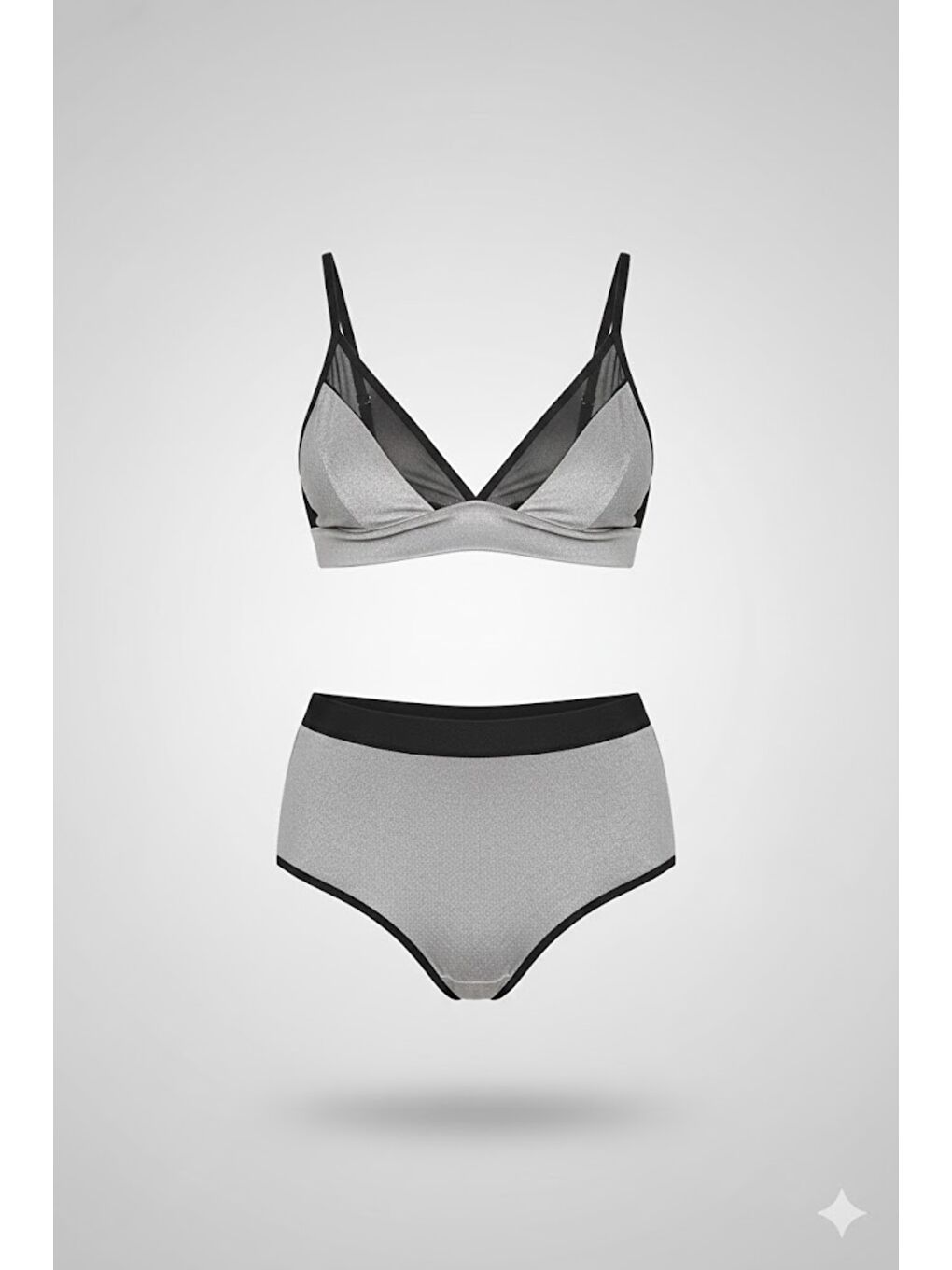 Şortlu Kadife Bralet Takım 9073 Gri
