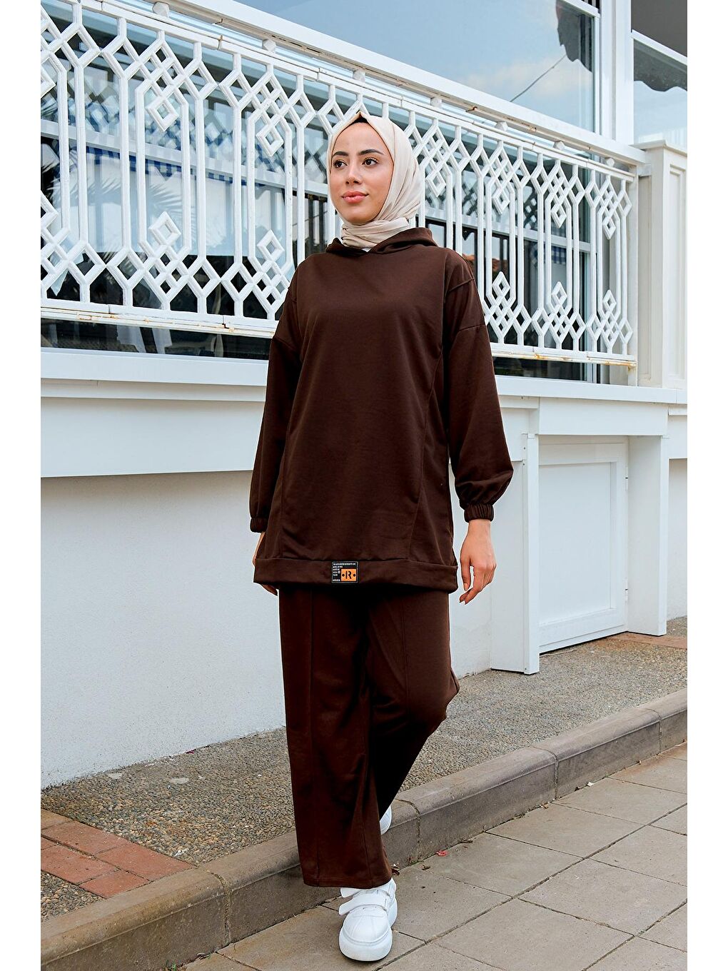 Kahverengi Kapüşonlu Eşofman Takım Acı Kahve