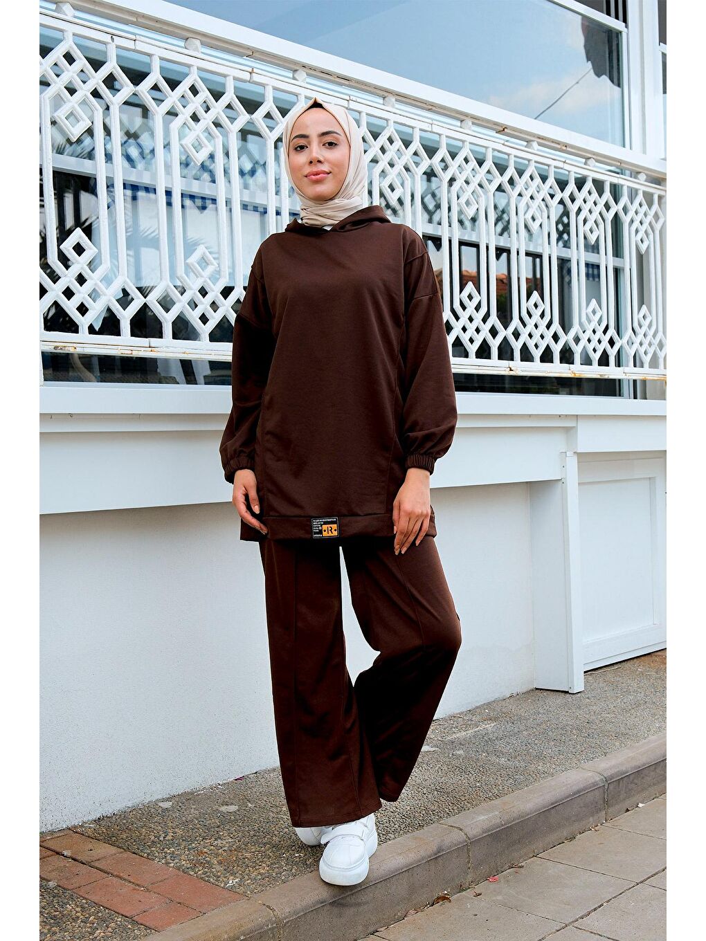 Kahverengi Kapüşonlu Eşofman Takım Acı Kahve-2