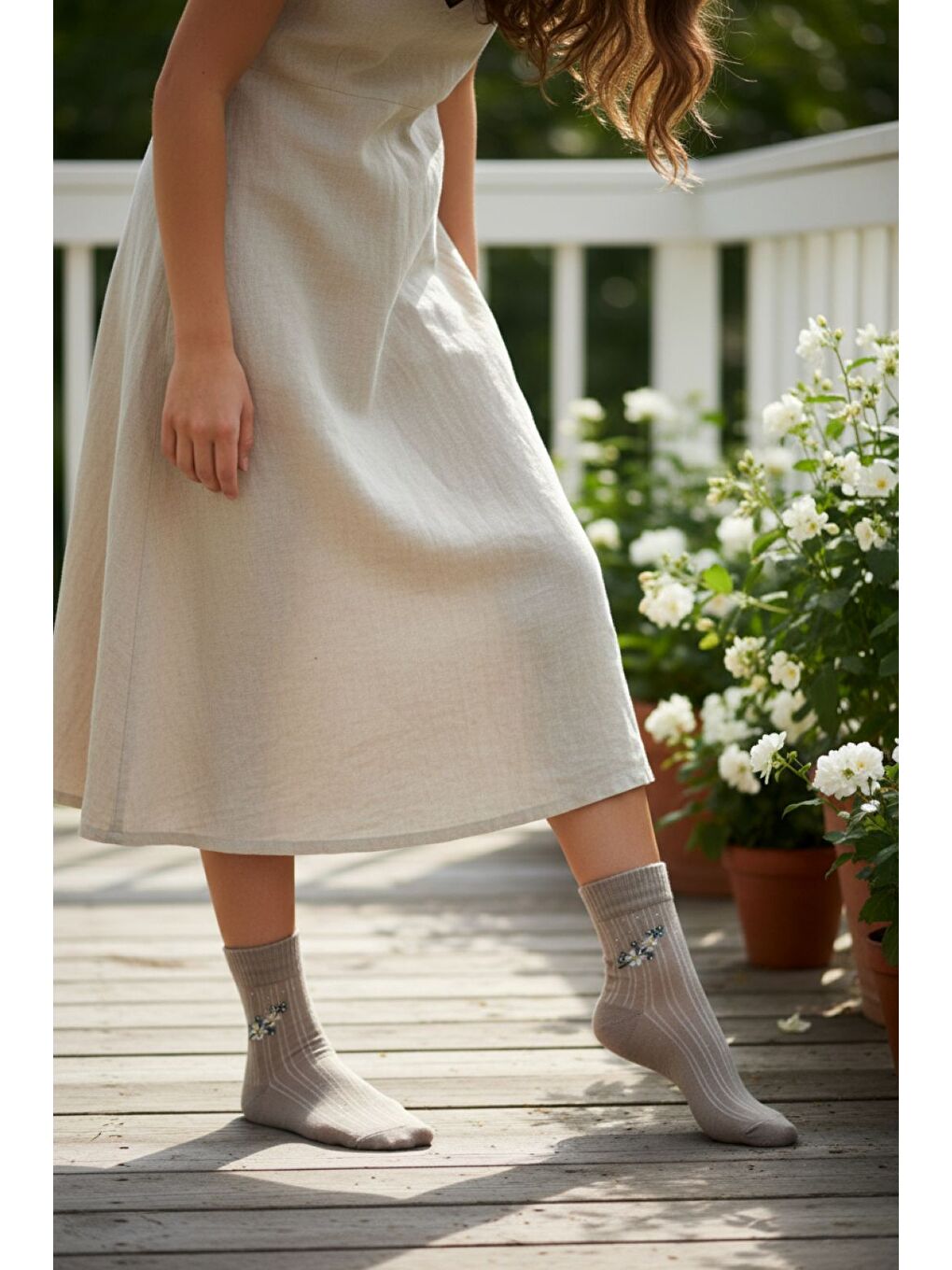 Karışık Kadın 12’li Premium Yumuşak Dokuma Floral Soket Çorap – Taş İşlemeli – Uzun Ömürlü-1