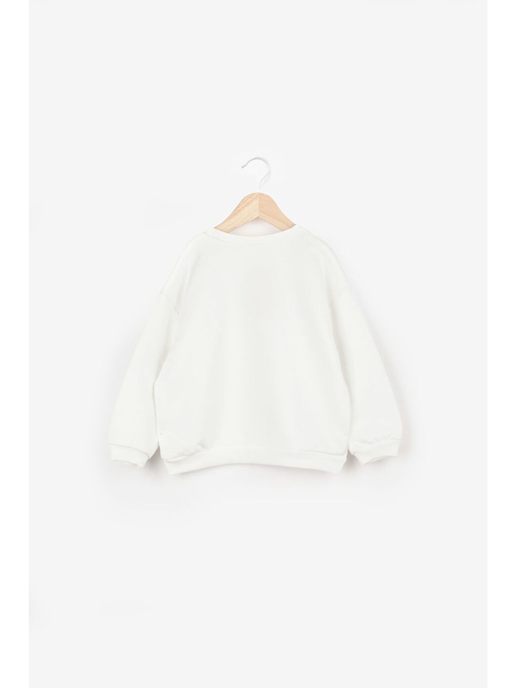Ekru  Gül Aksesuarlı Kız Çocuk Sweatshirt - Elisa-4