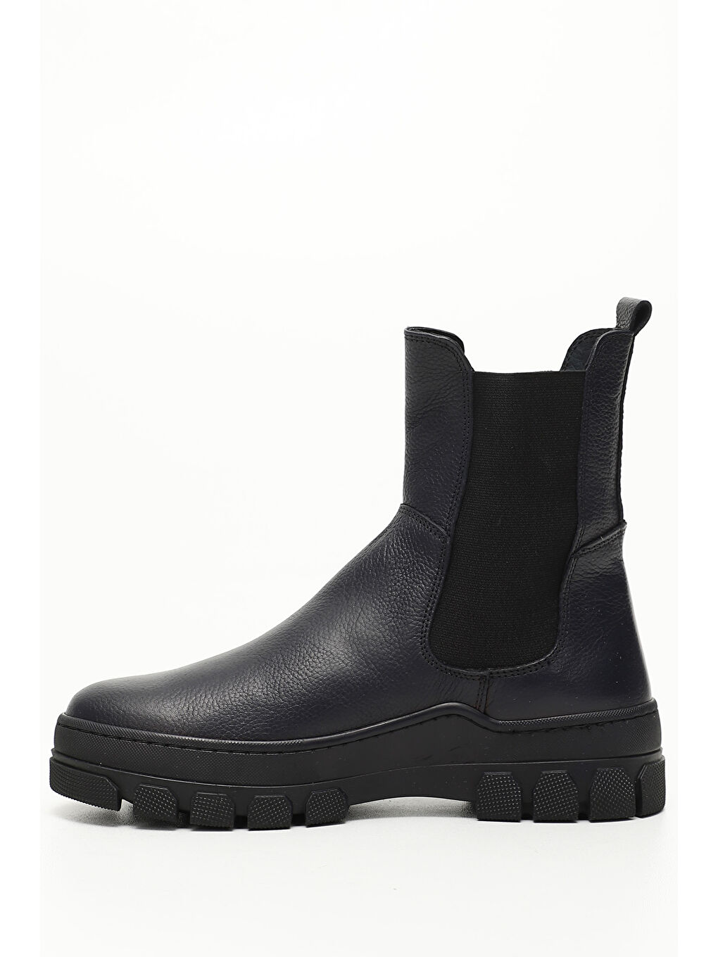 Lacivert Kadın LACİVERT Kauçuk Taban Hakiki Deri Chelsea Bot-3