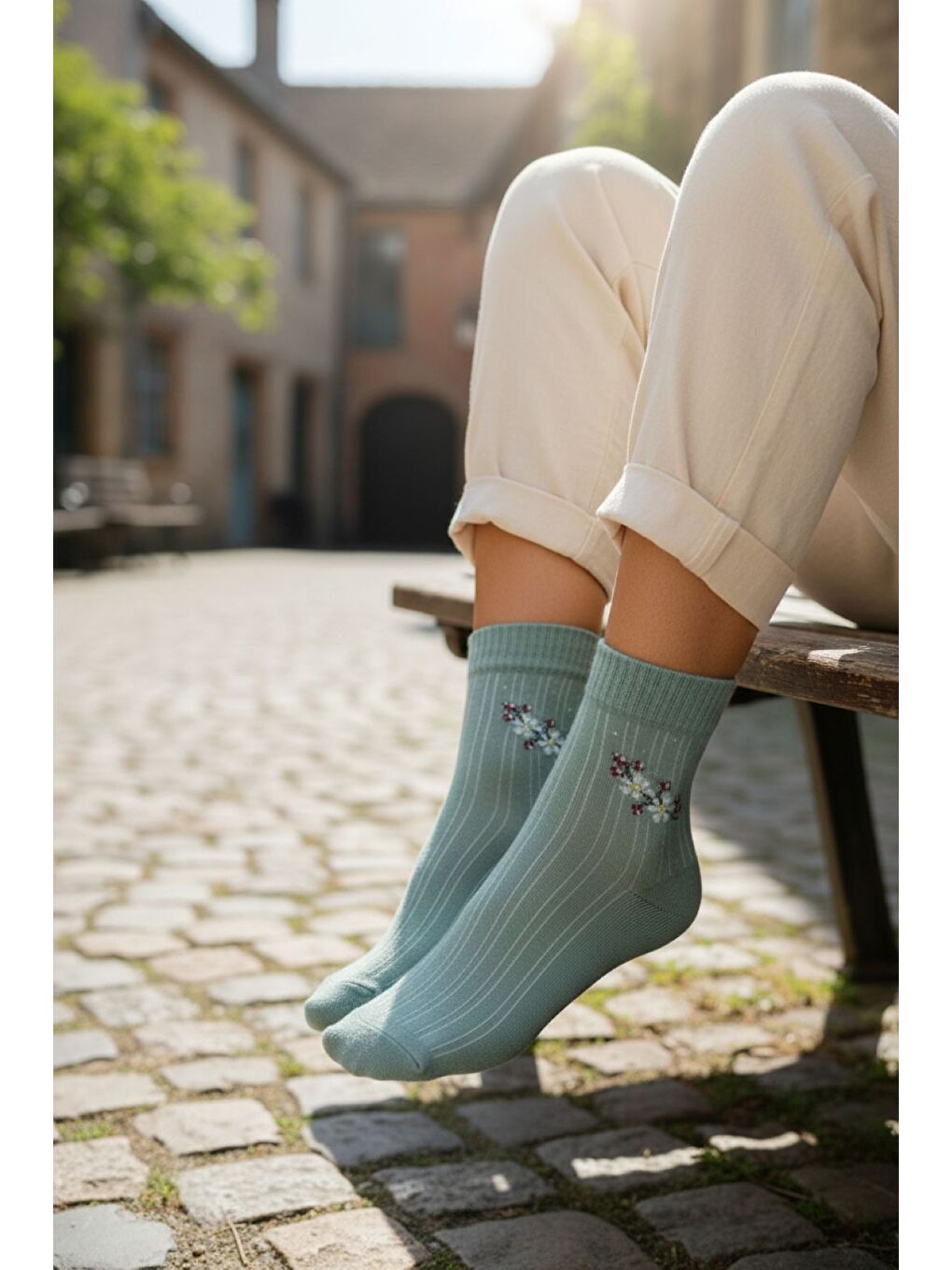 Karışık Kadın 12’li Premium Yumuşak Dokuma Floral Soket Çorap – Taş İşlemeli – Uzun Ömürlü-2