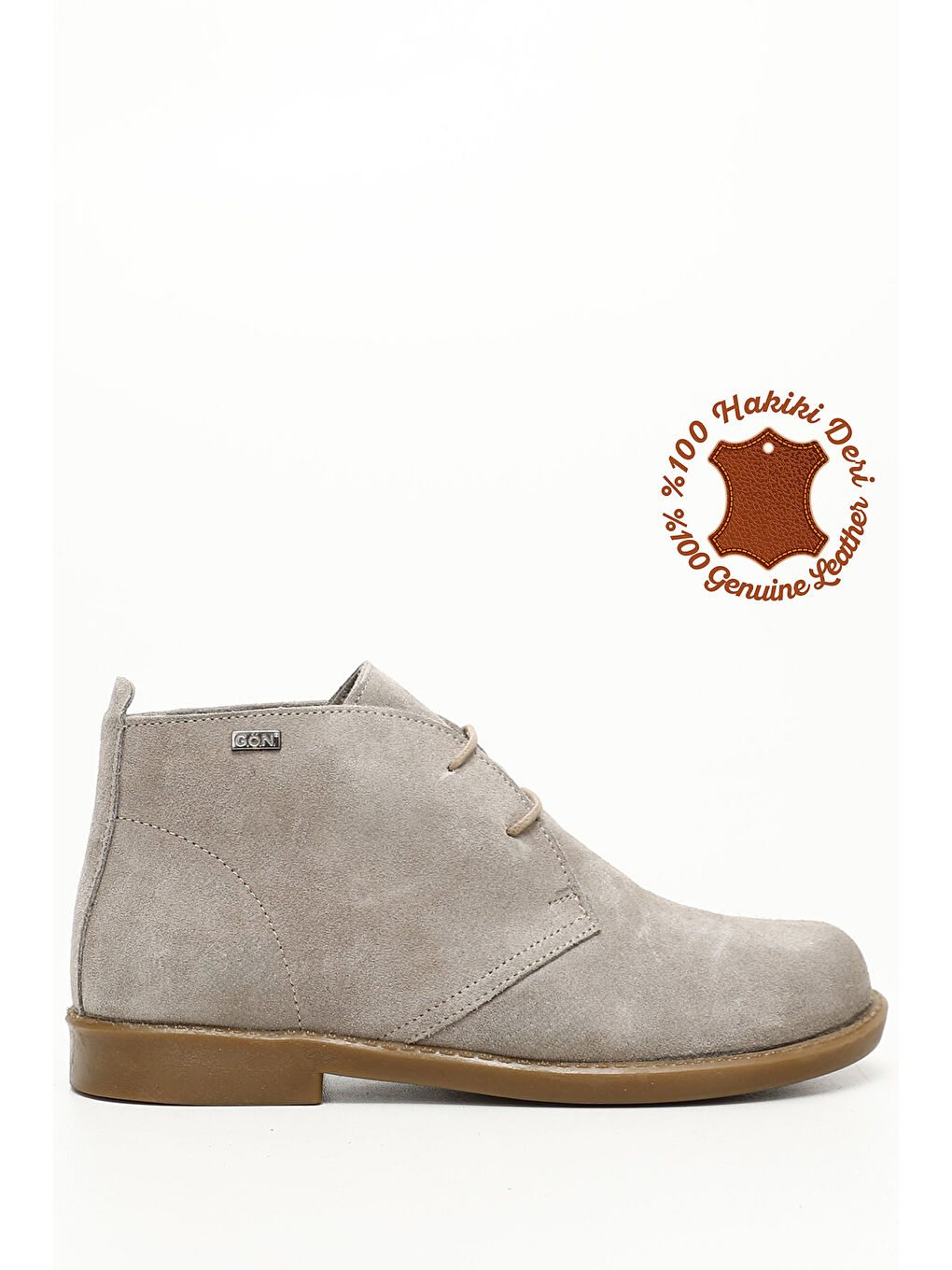 Bej Kadın TAŞ Kauçuk Taban Hakiki Deri Bot