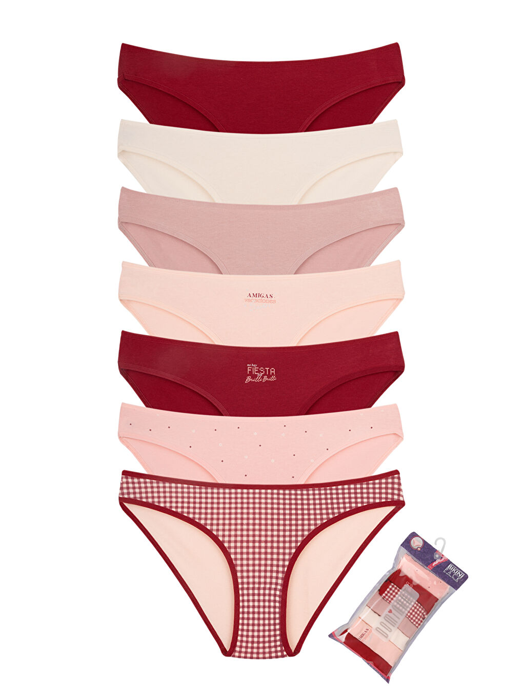 Haki Kadın Pamuklu 7'Li Külot