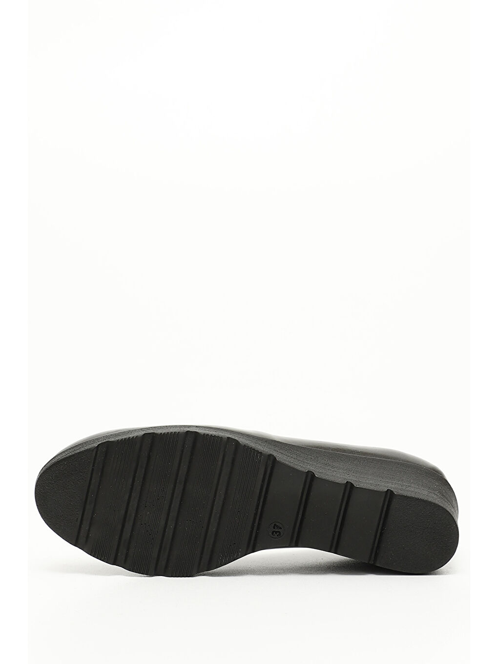 Antrasit Kadın ANTRASİT Dolgu Taban Püsküllü Hakiki Deri Ayakkabı-3