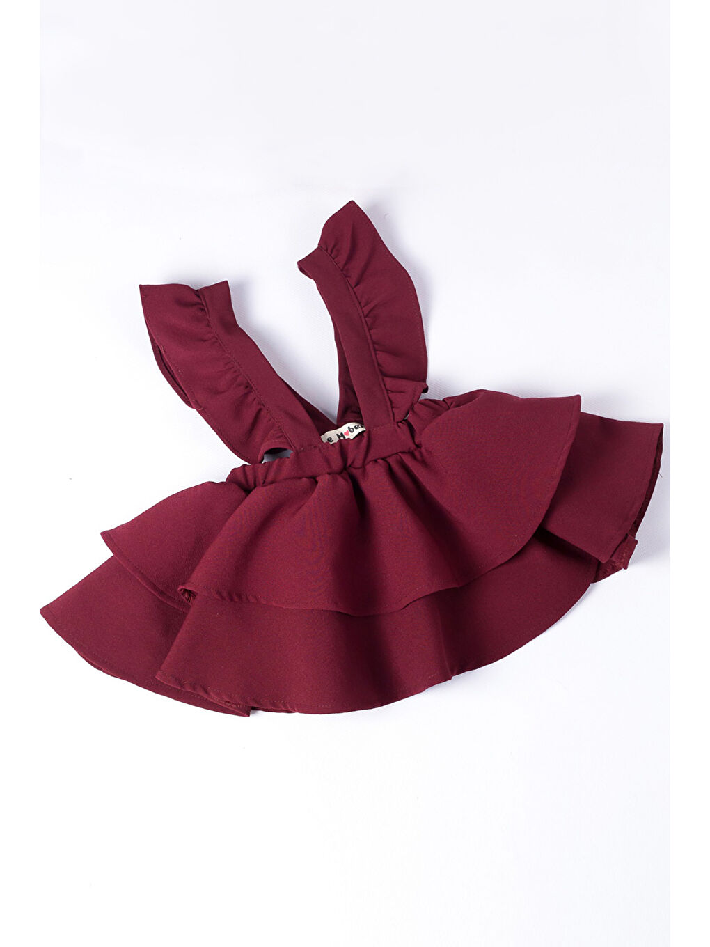 Bordo  Uzun Kollu Askılı Etek Bluz Takım - Nessa-6