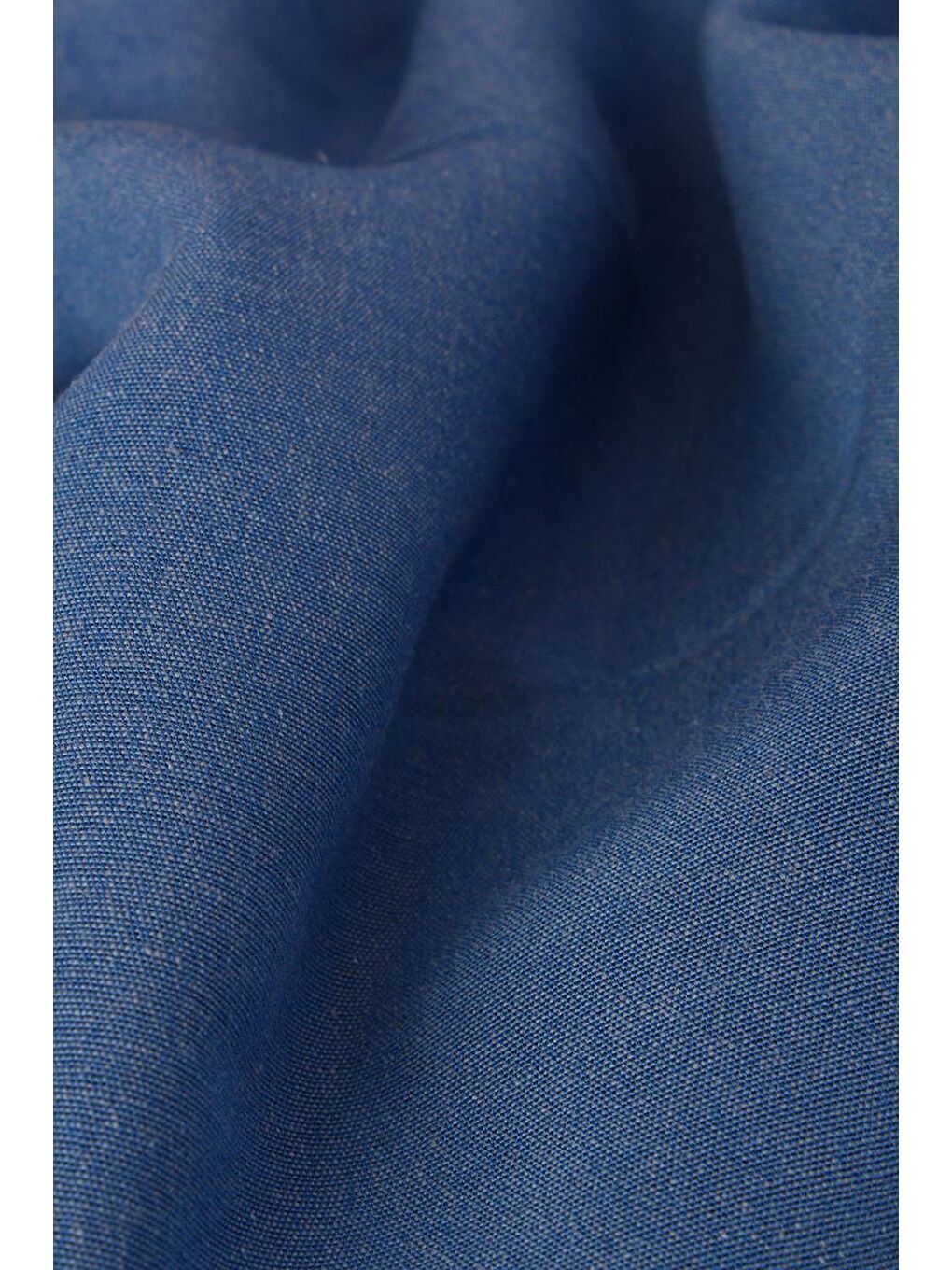 İndigo Beli Lastikli Bağlama Detaylı Pamuklu Etek-7