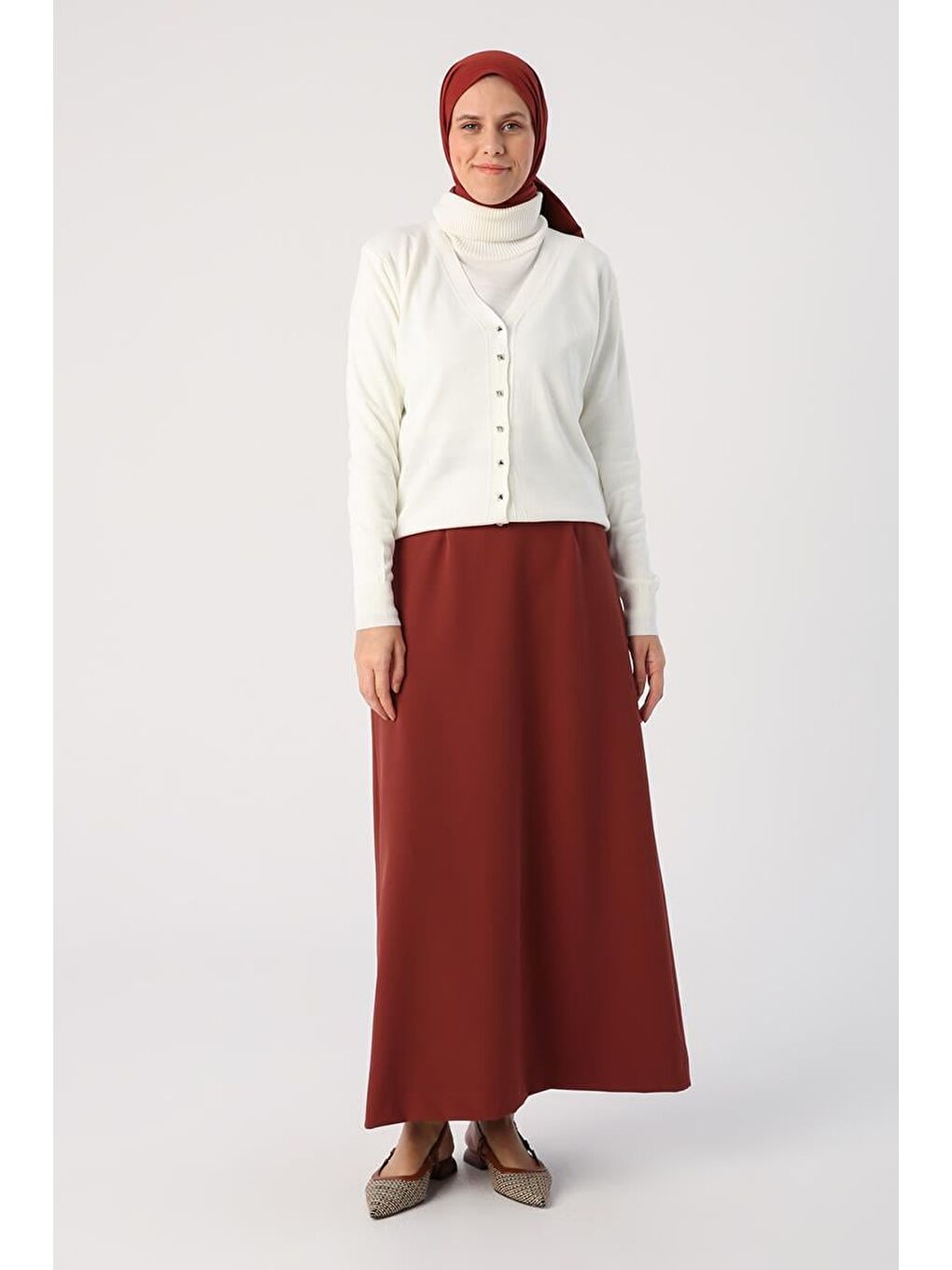 Kahverengi Kiremit Beli Lastikli Kalem Etek-1