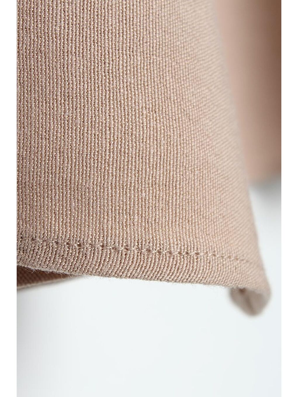 Koyu Bej Beli Lastikli Bağlama Detaylı Pamuklu Etek-4