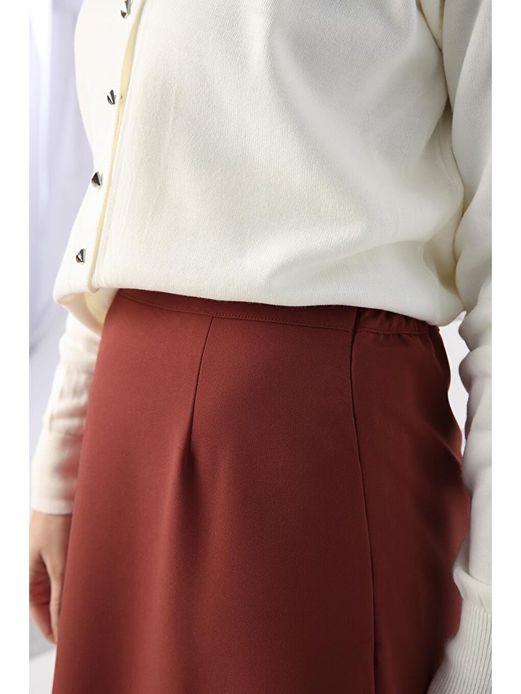 Kahverengi Kiremit Beli Lastikli Kalem Etek-4