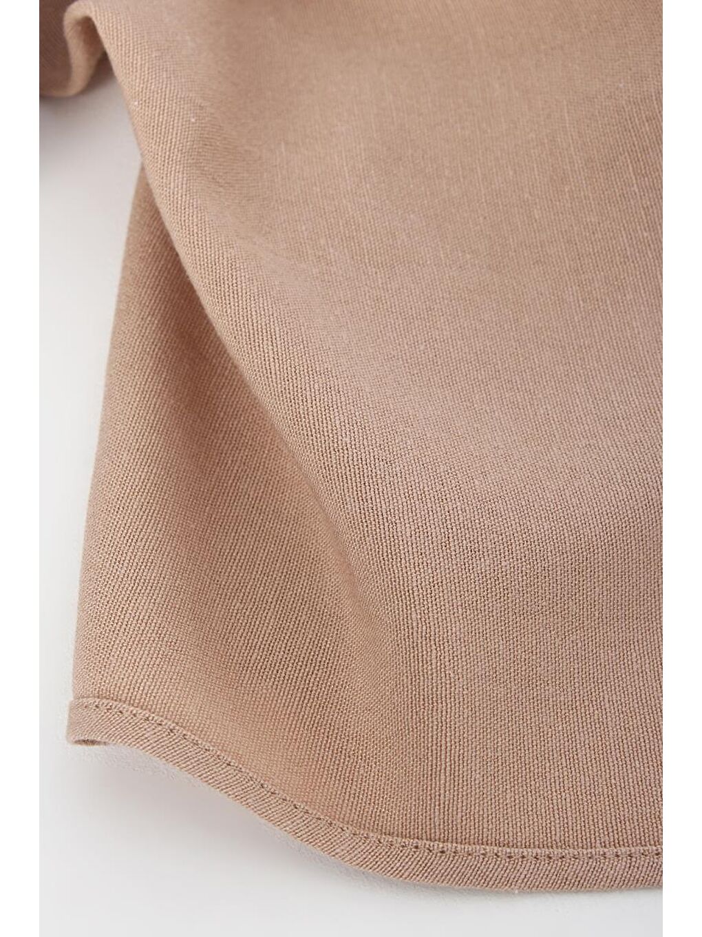 Koyu Bej Beli Lastikli Bağlama Detaylı Pamuklu Etek-7
