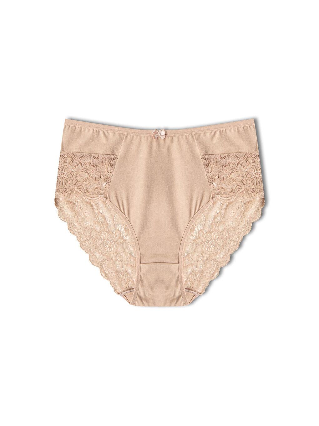 Karışık Pamuklu Yüksek Bel Büyük Beden Paçası Dantel Kadın Külot 10'lu-2