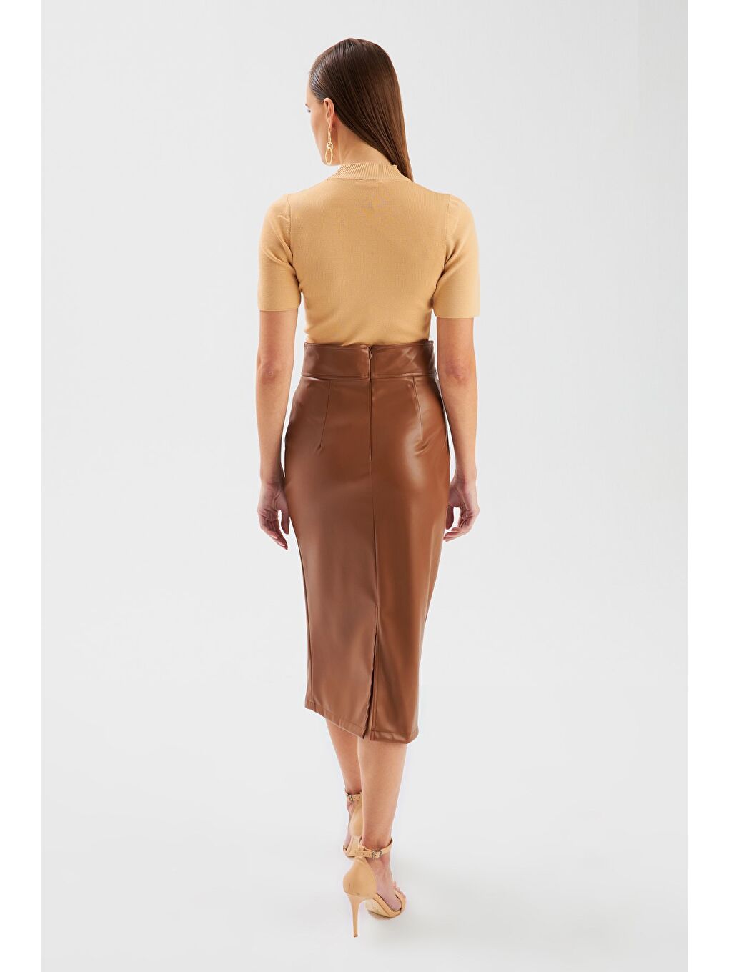 Kahverengi Deri Kalem Etek - Kahve-4