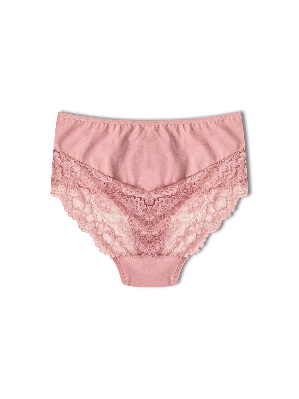 Karışık Pamuklu Yüksek Bel Büyük Beden Paçası Dantel Kadın Külot 3'lü-3