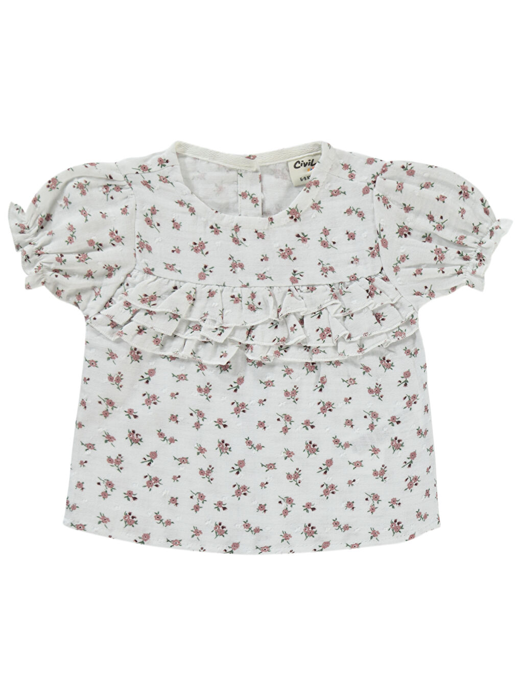 Baby Kız Bebek Şortlu Takım 6-18 Ay Ekru-Gül Kurusu-2