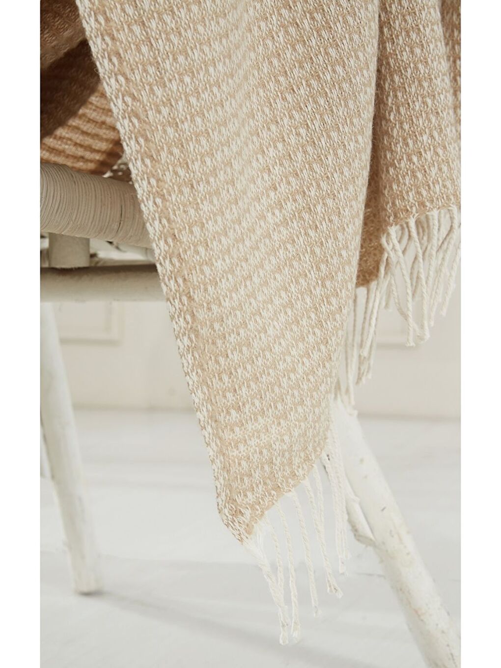 Bej Yün-Pamuk Karışımlı TV Battaniye 130x170 Bohem-3