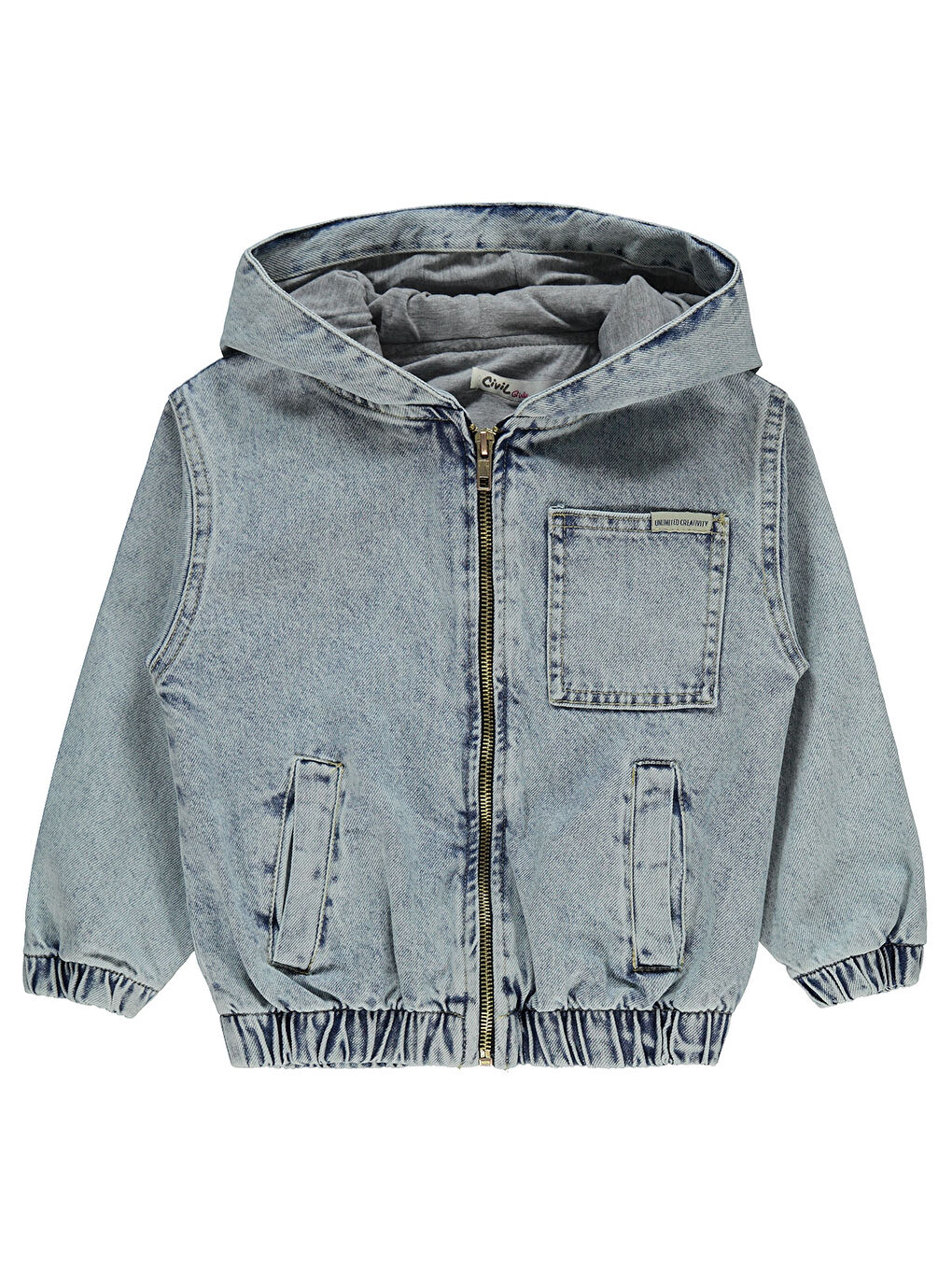Girls Kız Çocuk Kapüşonlu Ceket 2-5 Yaş Açık Mavi