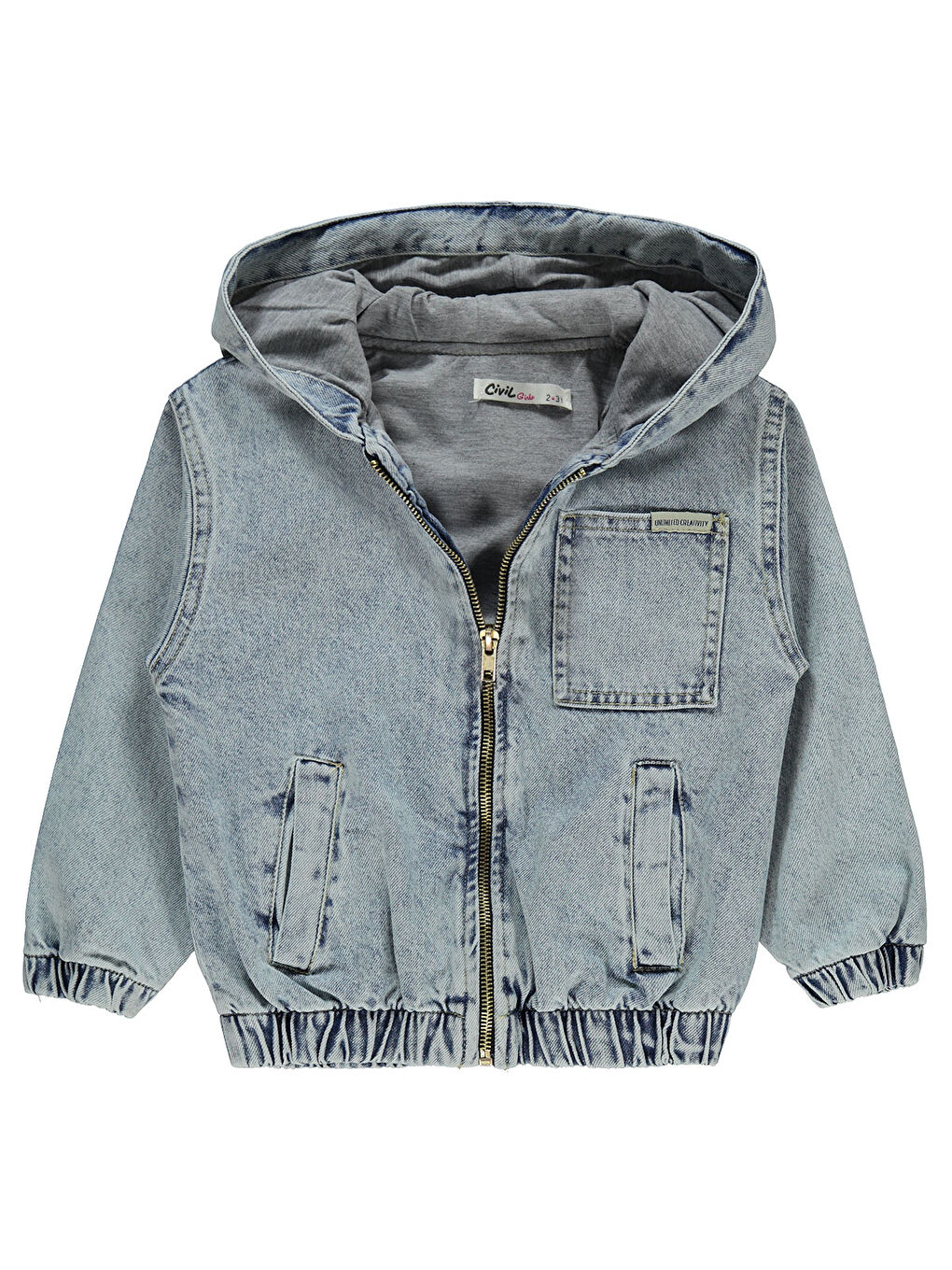 Girls Kız Çocuk Kapüşonlu Ceket 2-5 Yaş Açık Mavi-1