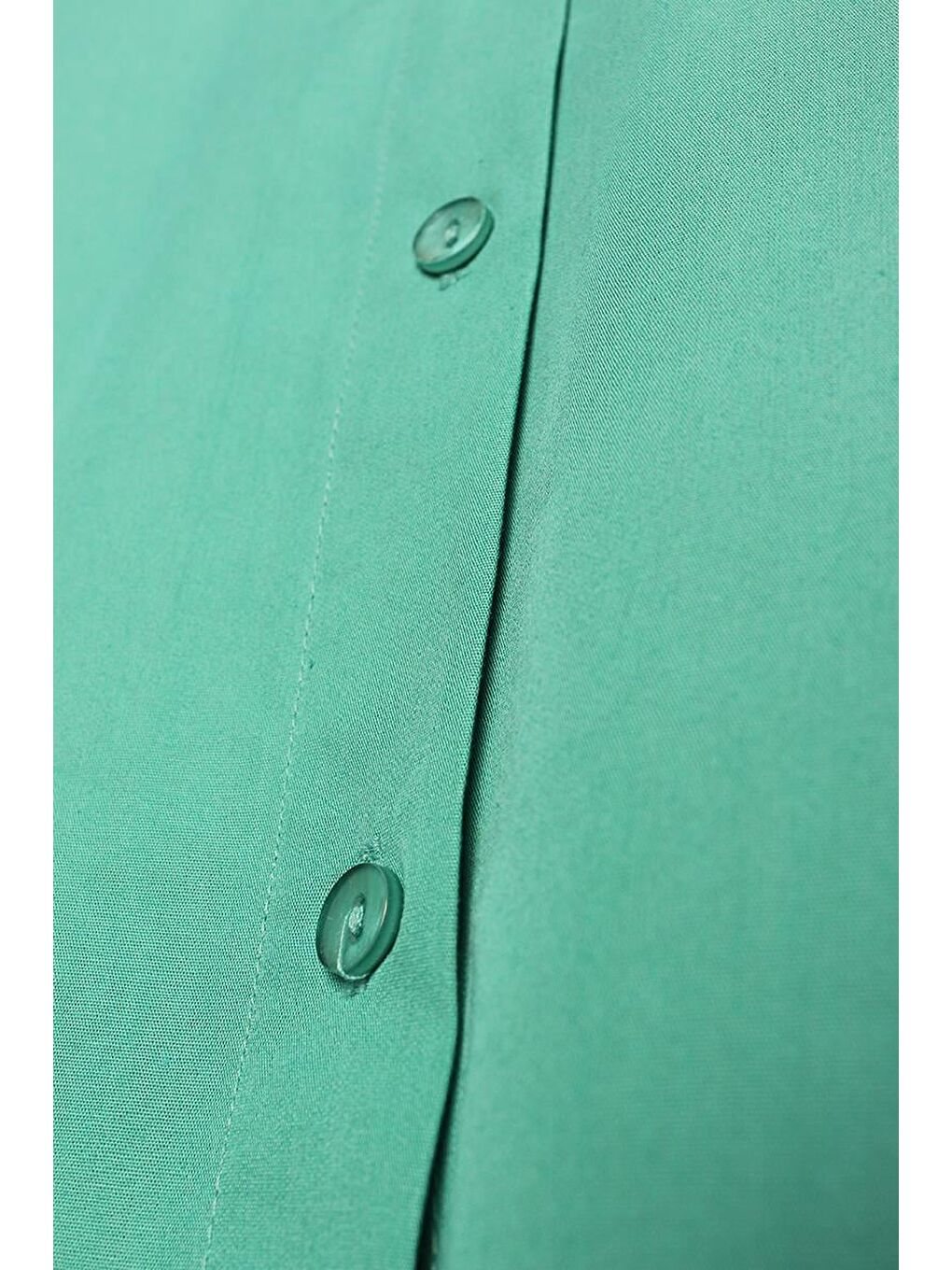 Yeşil %100 Pamuk Oversize Cepli Gömlek Tunik-5