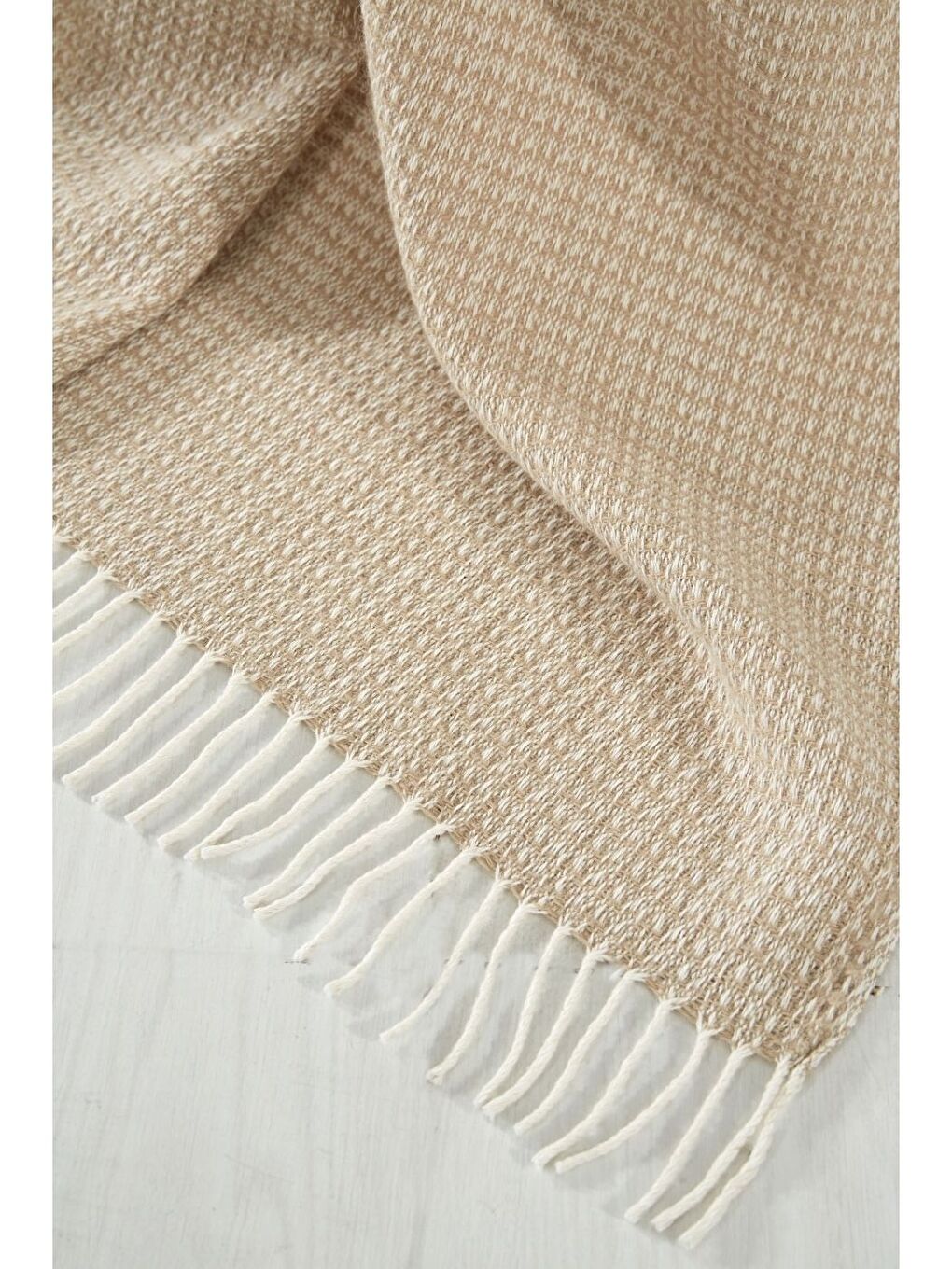 Bej Yün-Pamuk Karışımlı TV Battaniye 130x170 Bohem-7