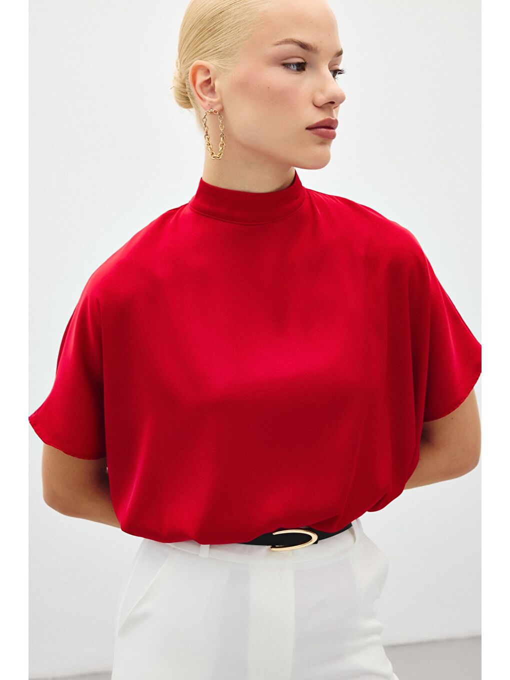 Yarasa Kol Salaş Bluz - Kırmızı-3