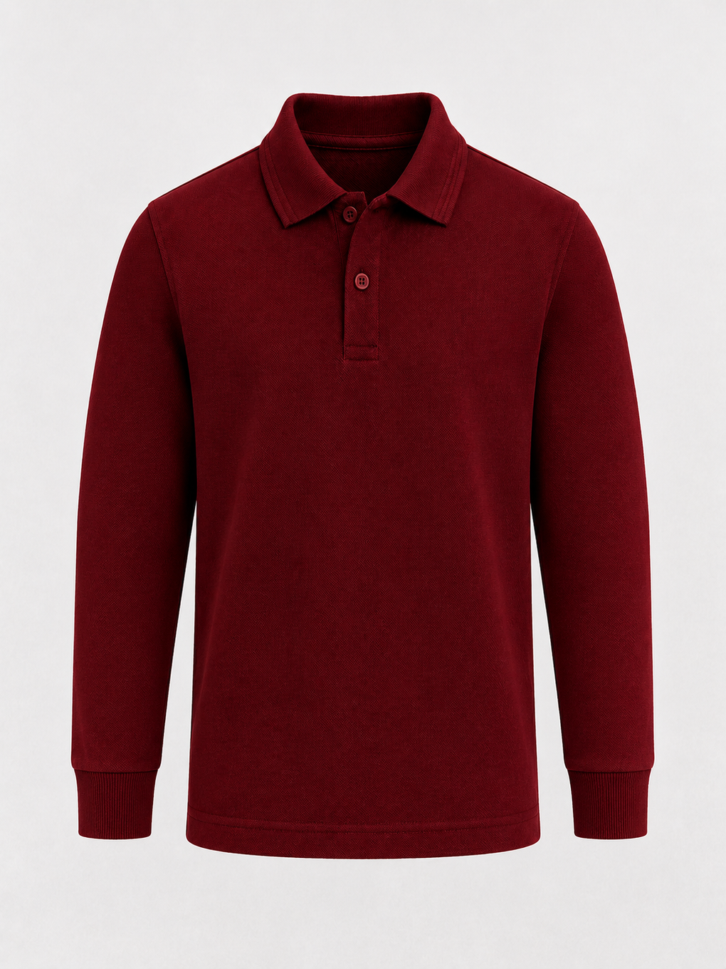 Bordo Kids Polo Yaka Basic Uzun Kollu Unisex Erkek Çocuk Tişört-3