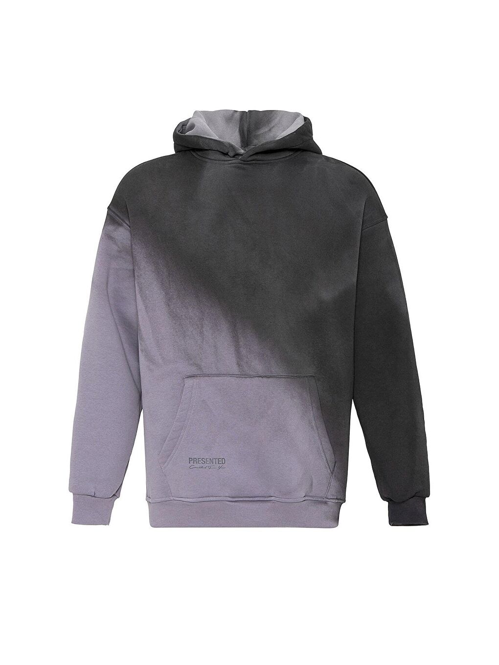Renk Geçişli Oversize Kapüşonlu Erkek Hoodie Lila-6
