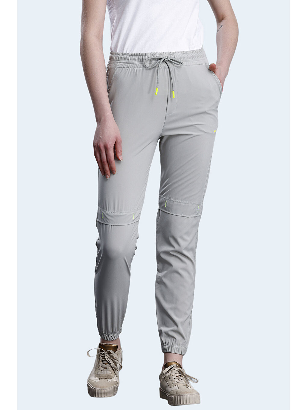 NADIYA Kadın Cepli slim fit Gri Eşofman Altı-1