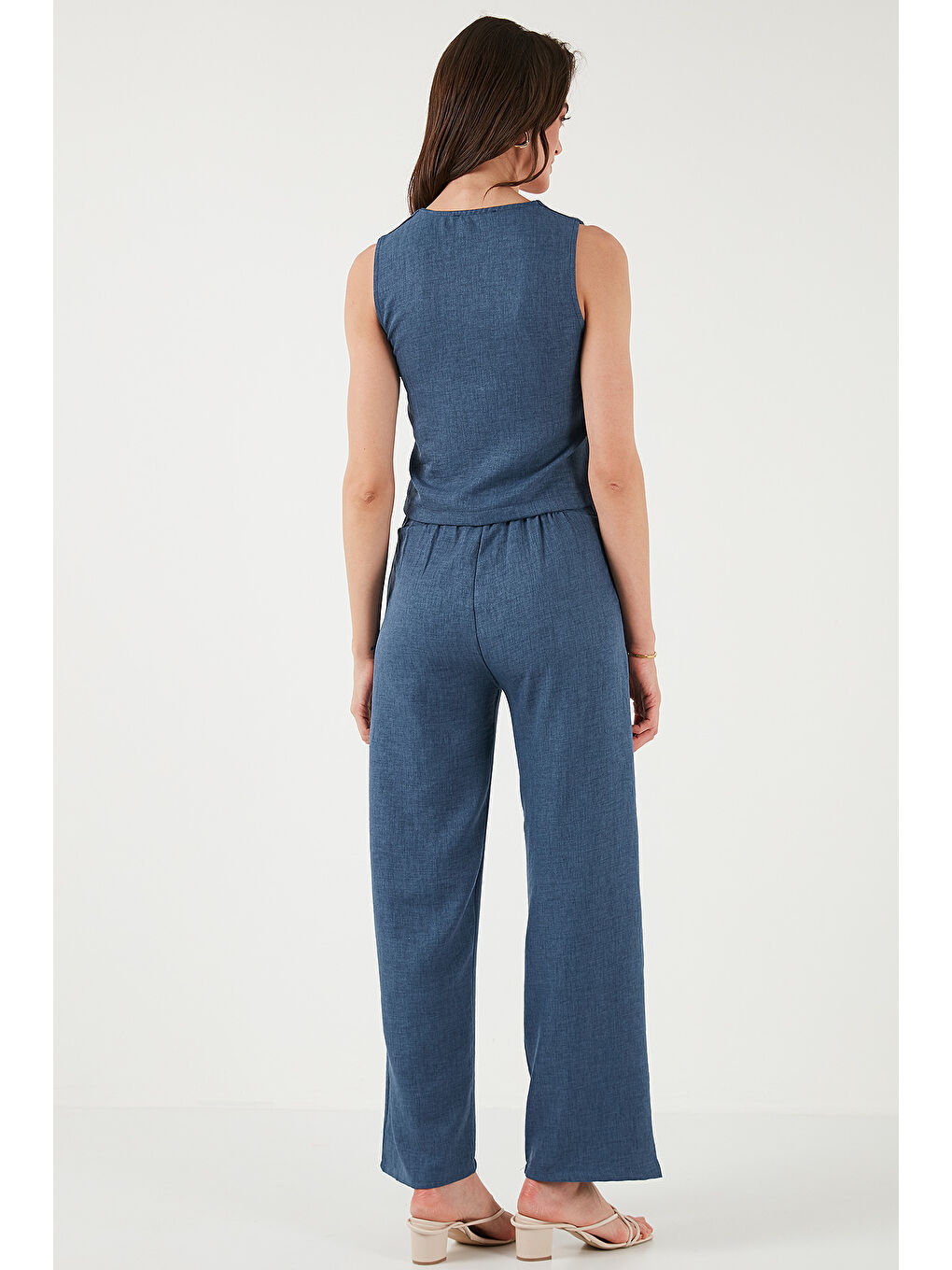 İndigo Regular Fit Bol Paça Yelekli Kadın Takım 67045162S4-6