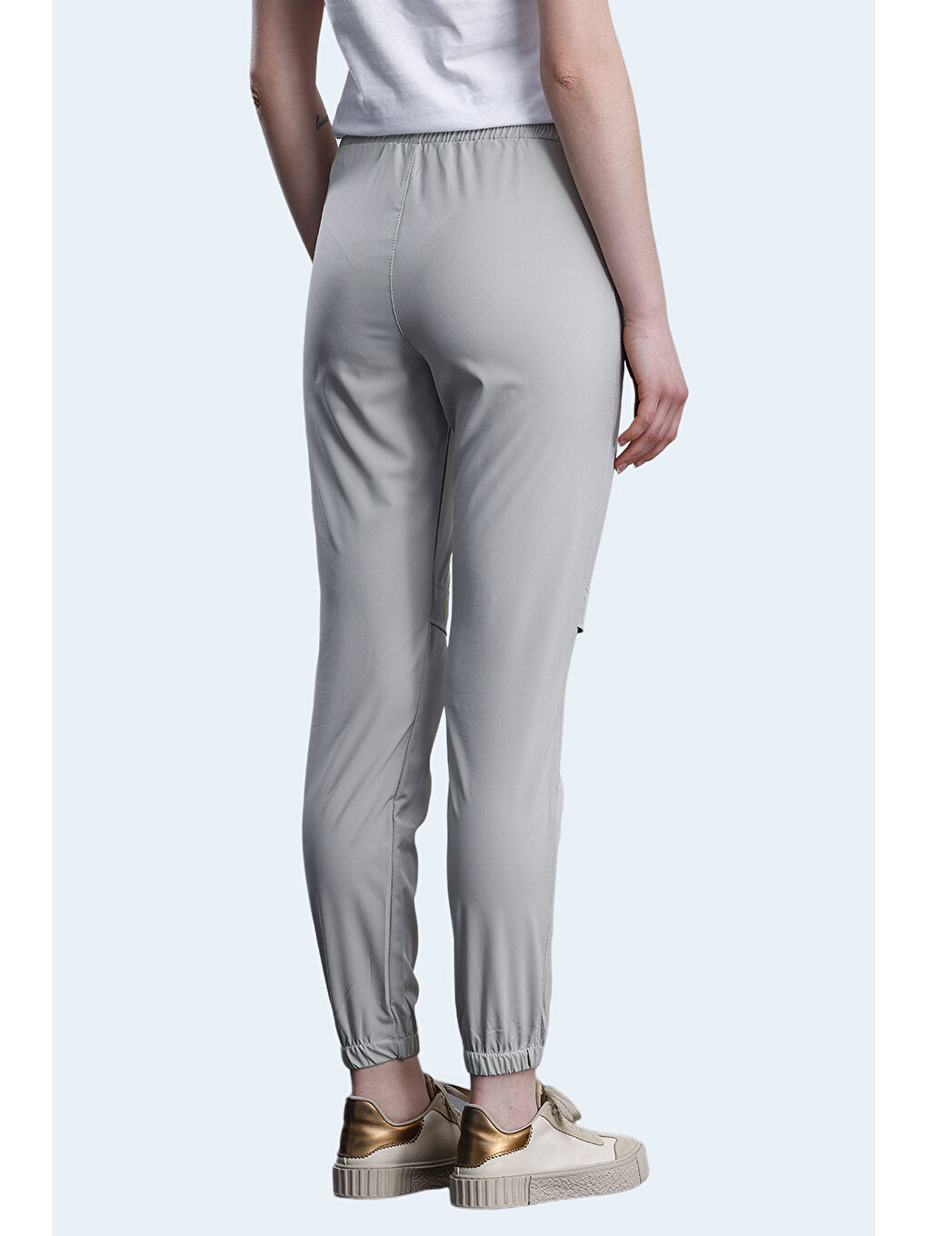 NADIYA Kadın Cepli slim fit Gri Eşofman Altı-5