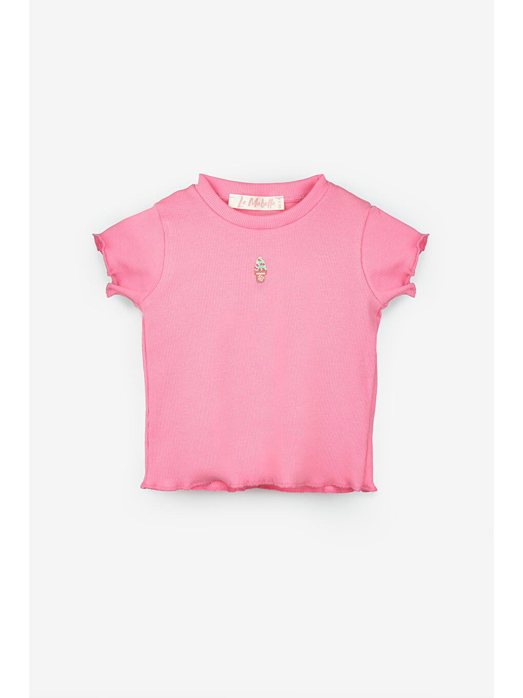 Pembe Dondurma Nakışlı Kaşkorse Şortlu Kız Çocuk İkili Takım - Alina-1