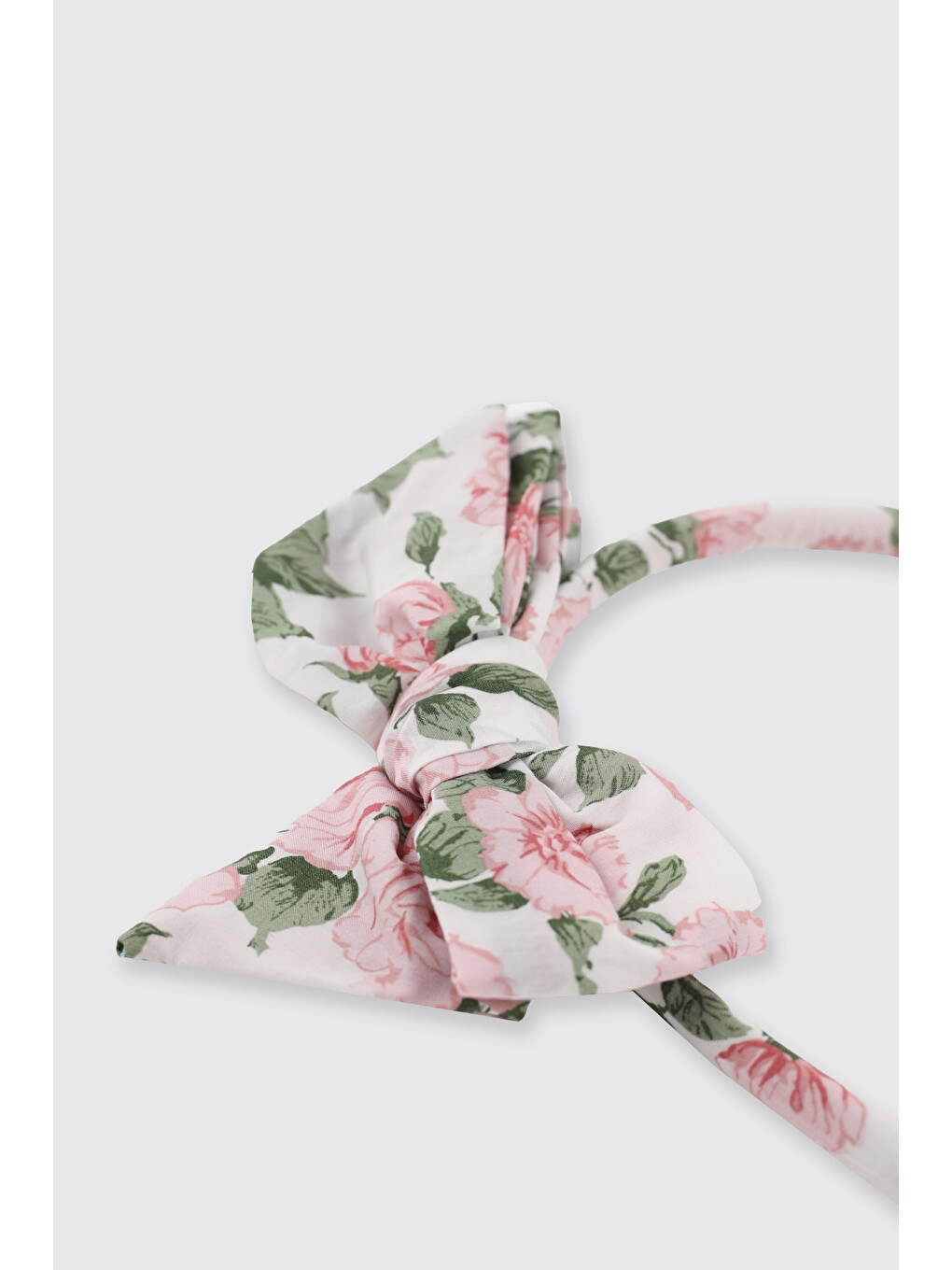 Pembe Liberty Kumaş Çiçek Desenli Kız Çocuk Taç-1