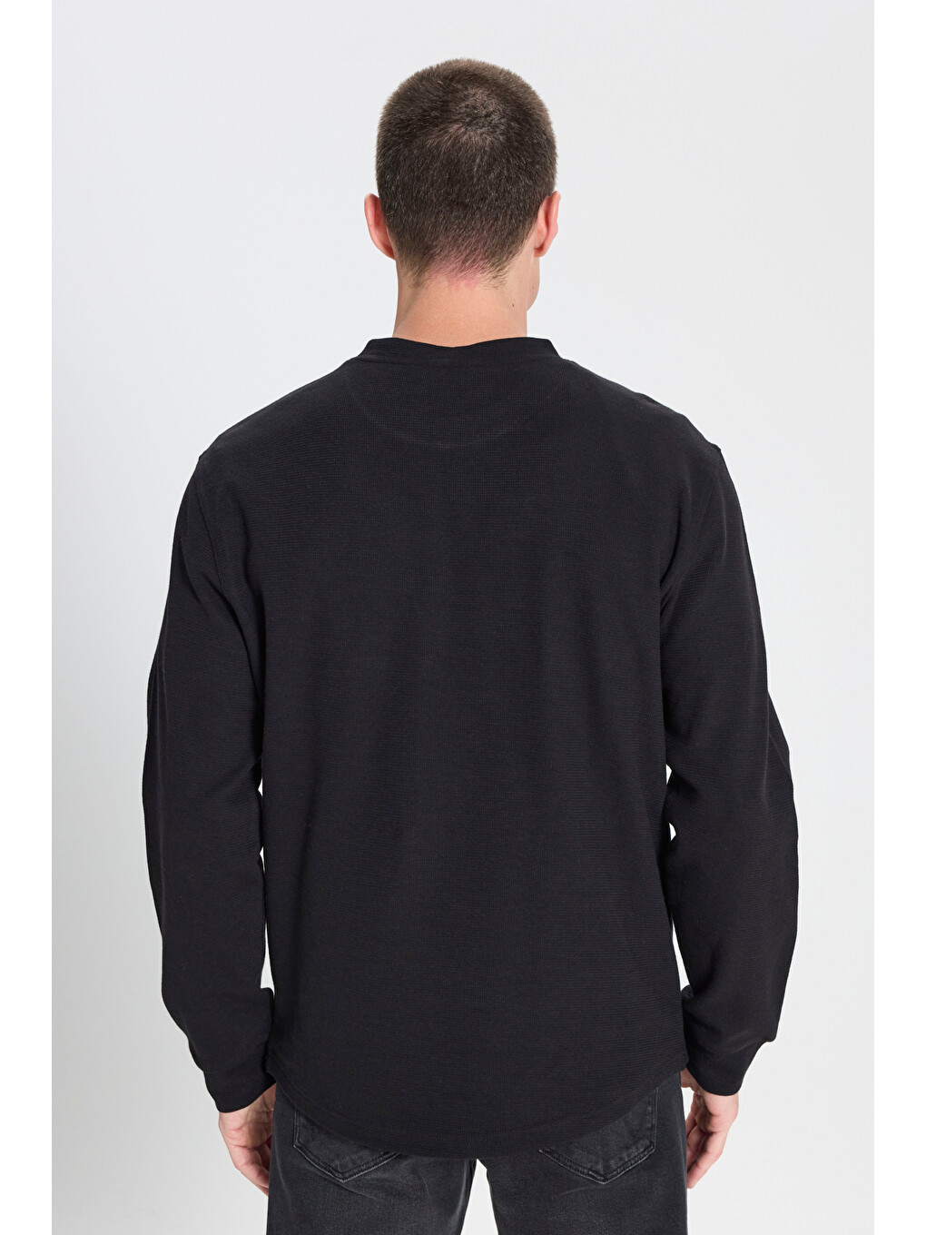 Regular Fit Bisiklet Yaka Siyah Tişört-4