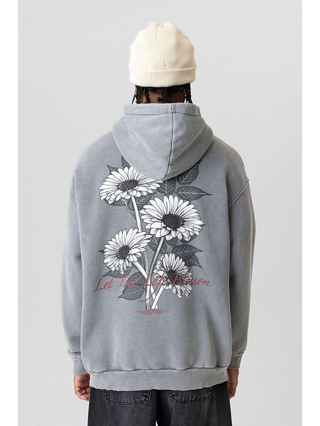 Oversıze Hoodıe Açık Gri-2