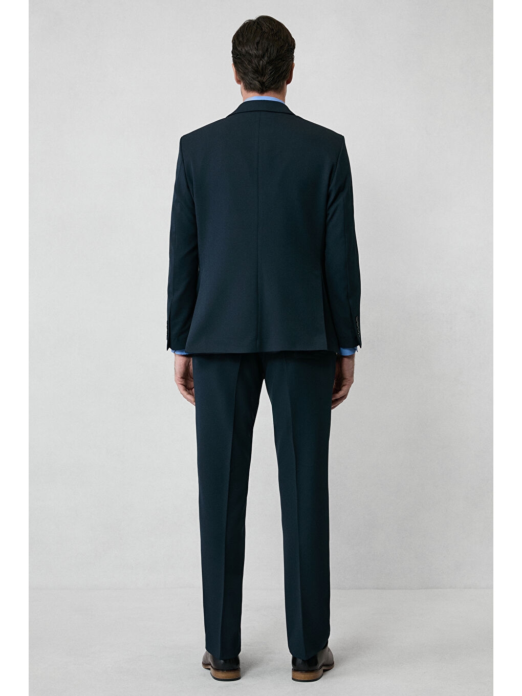 Lacivert 4 Drop Relaxed Fit Rahat Kesim Mevsimlik Mono Yaka Elastanlı Esnek Takım Elbise-2