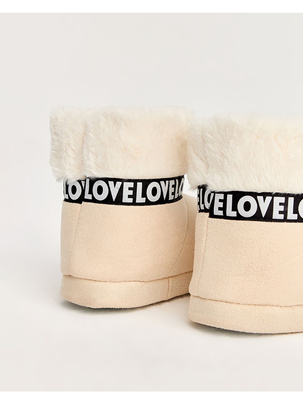 Bej Kadın LOV Yazılı Panduf-1